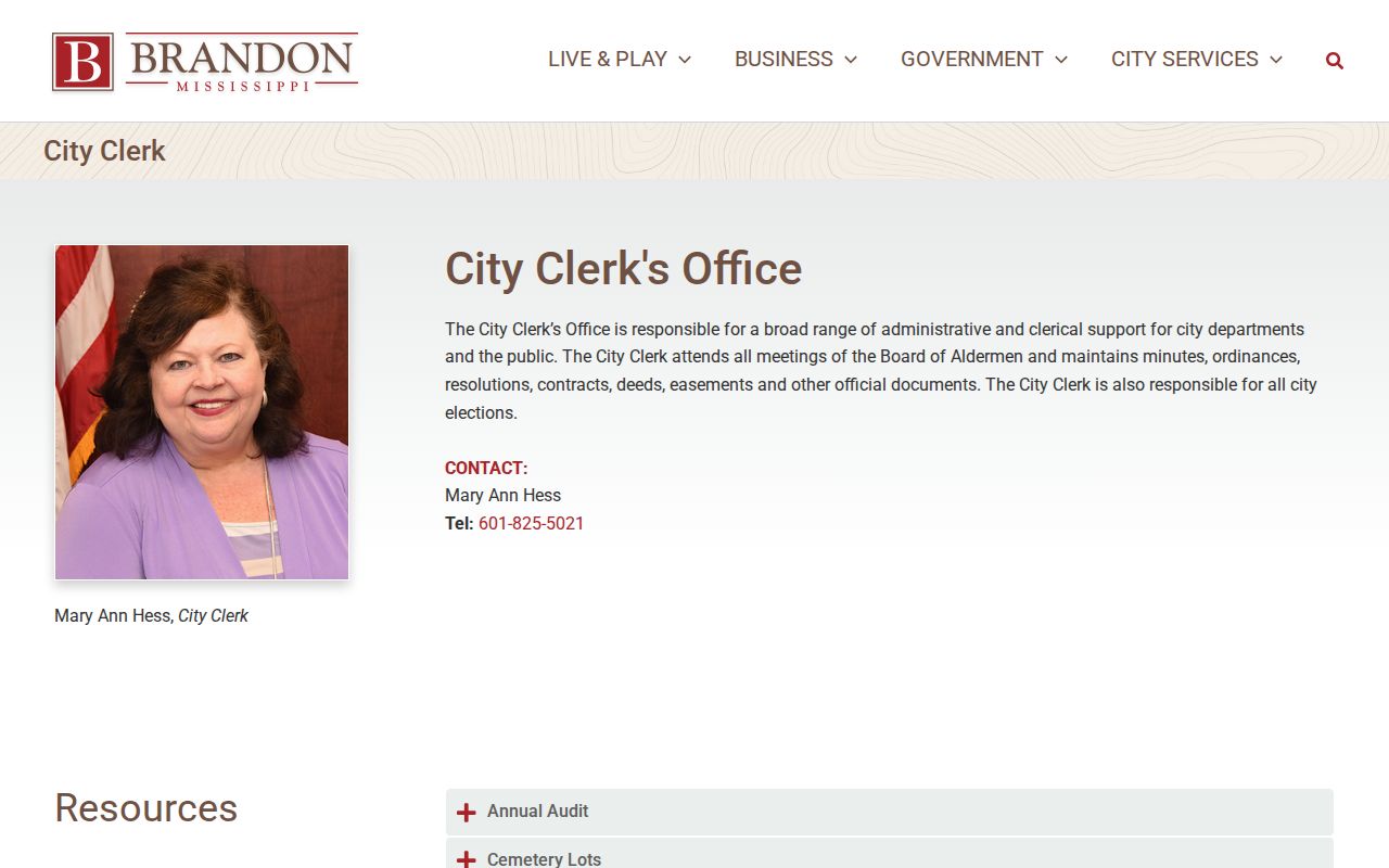 Brandon City Clerk court records request routing