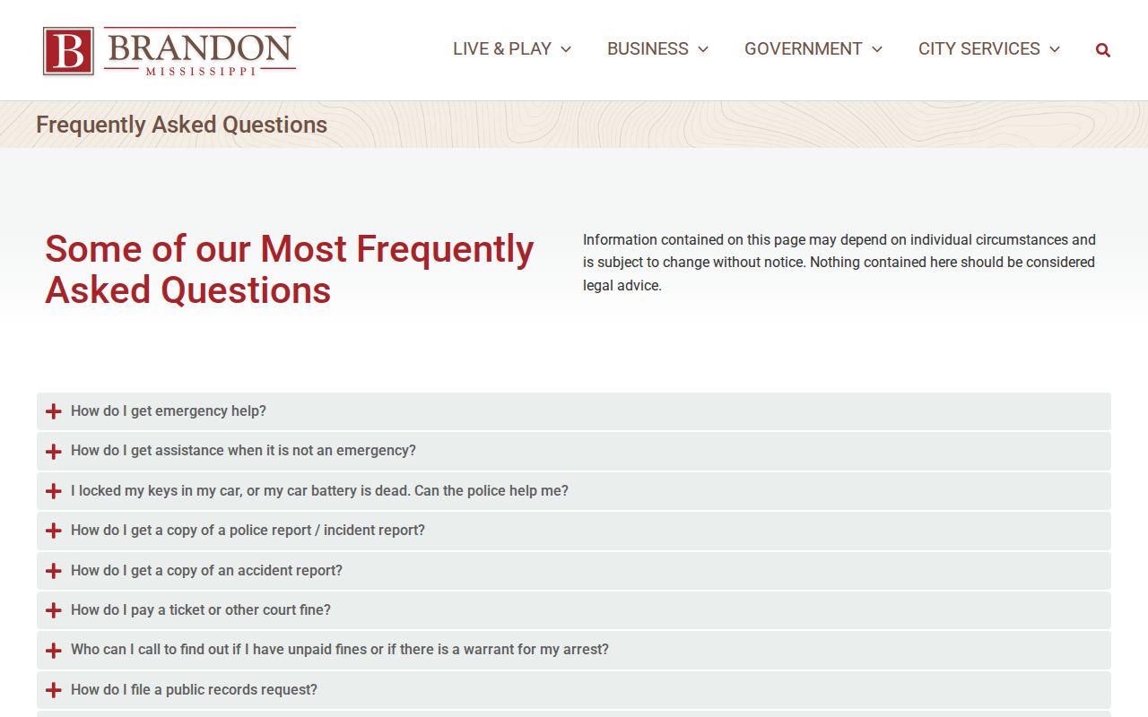 Brandon police court ticket and docket inquiry information