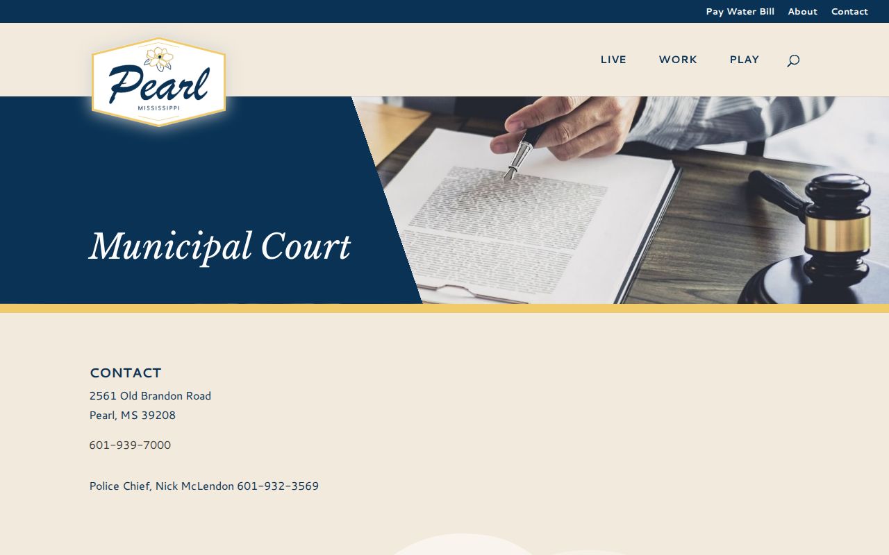 Pearl Municipal Court docket and court records access