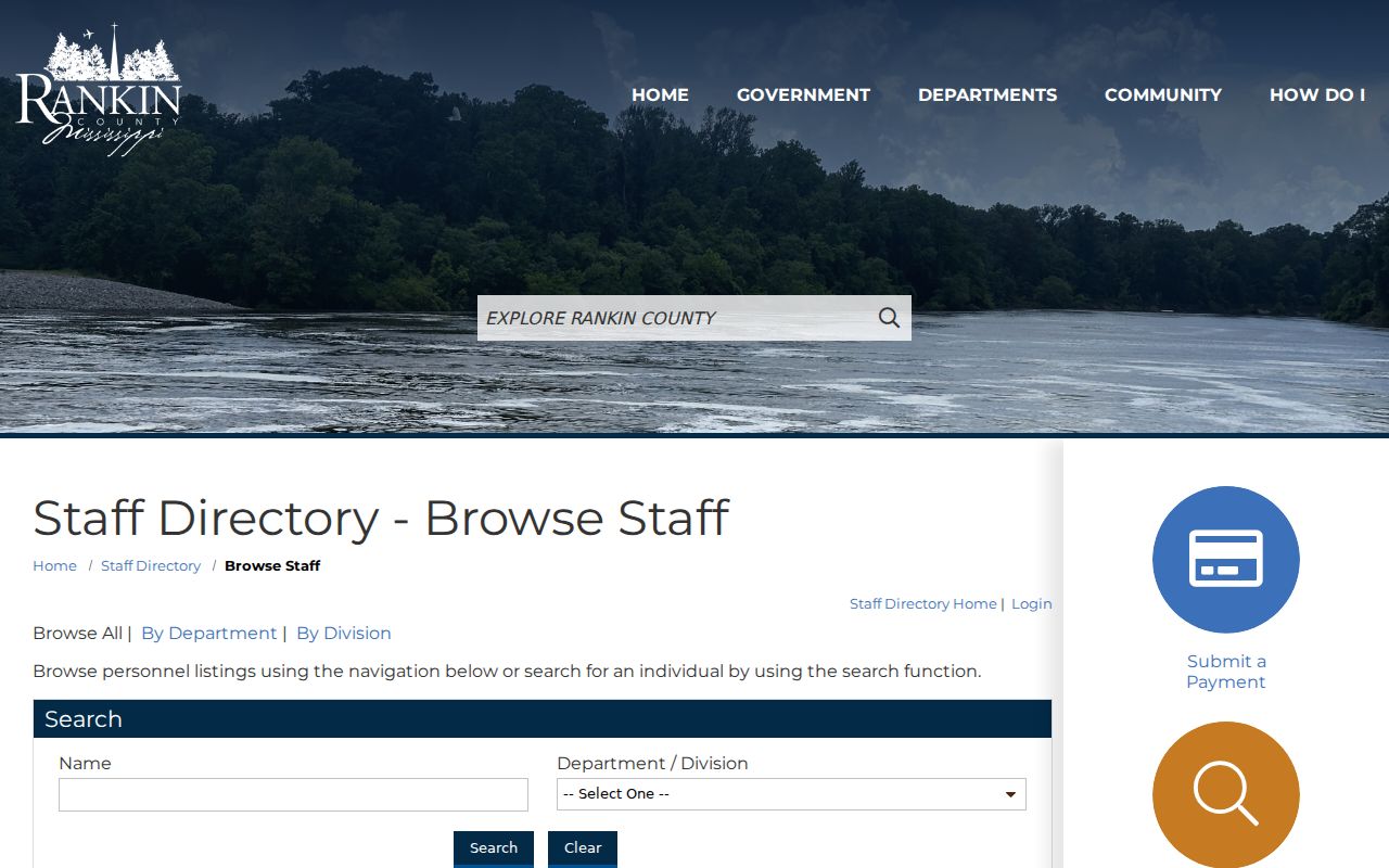 Rankin County court records staff directory page