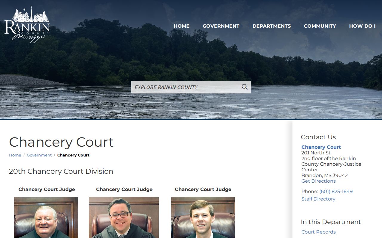 Rankin County court docket Chancery Court records page