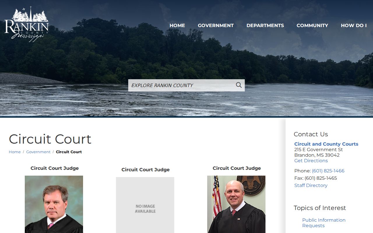 Rankin County court docket Circuit Court access page