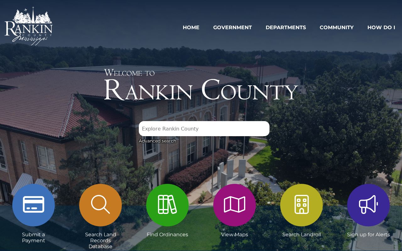 Rankin County court docket access through the official county homepage